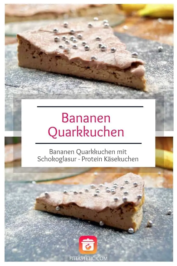 Bananen Quarkkuchen mit Schokoglasur - Quarkkuchen ohne Boden