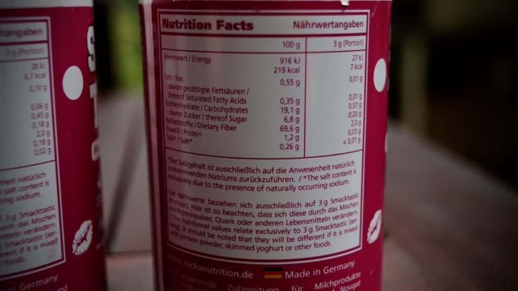Smacktastic Flav Powder Nährwerte im Test