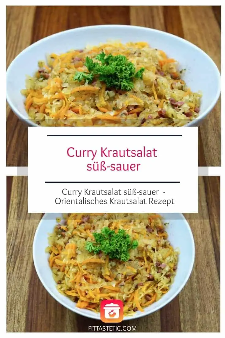 Curry Krautsalat süß-sauer  - Orientalisches Krautsalat Rezept