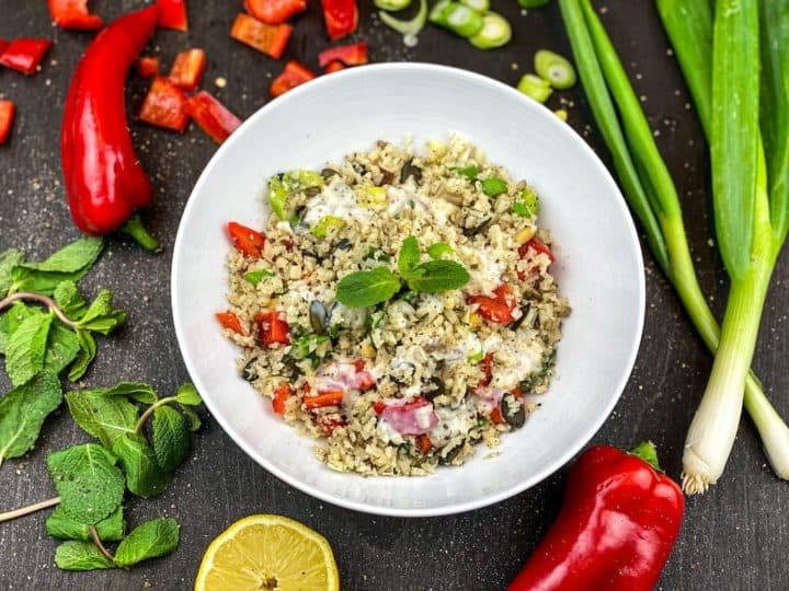 LowCarb Couscous Salat LowCarb Blumenkohl Salat Rezept
