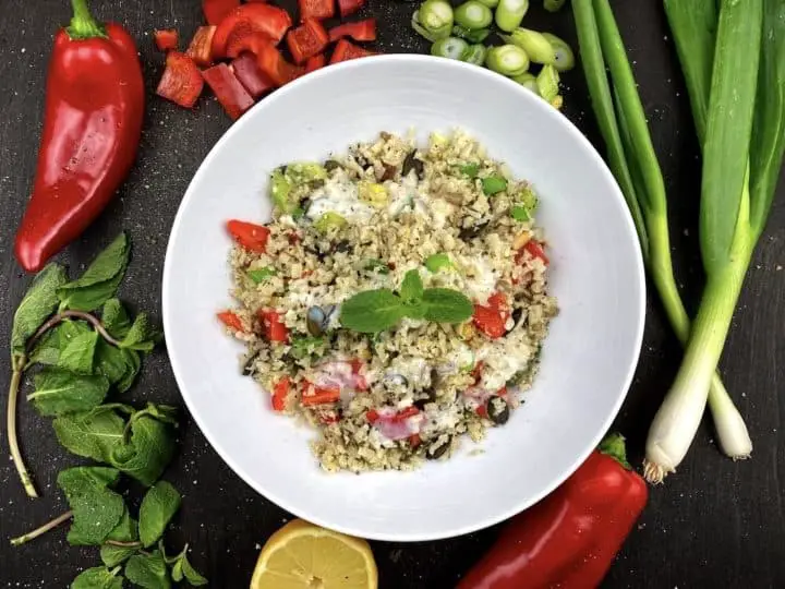 Low-Carb Couscous Salat - Low-Carb Blumenkohl Salat Rezept