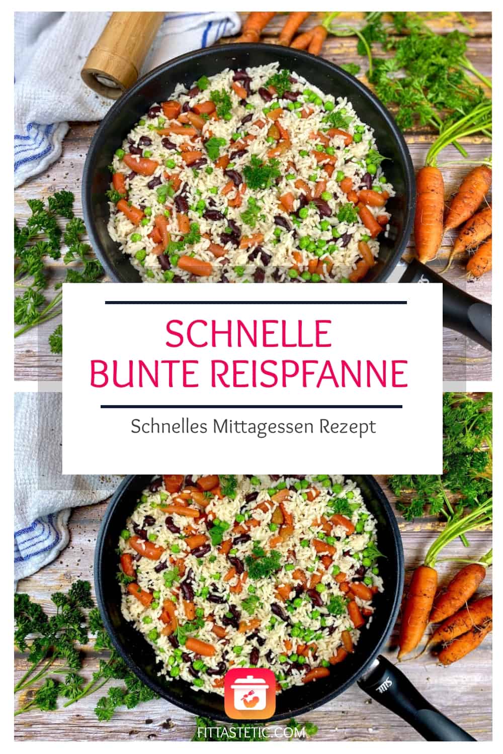 Schnelle Bunte Reispfanne - Gesundes Mittagessen Rezept