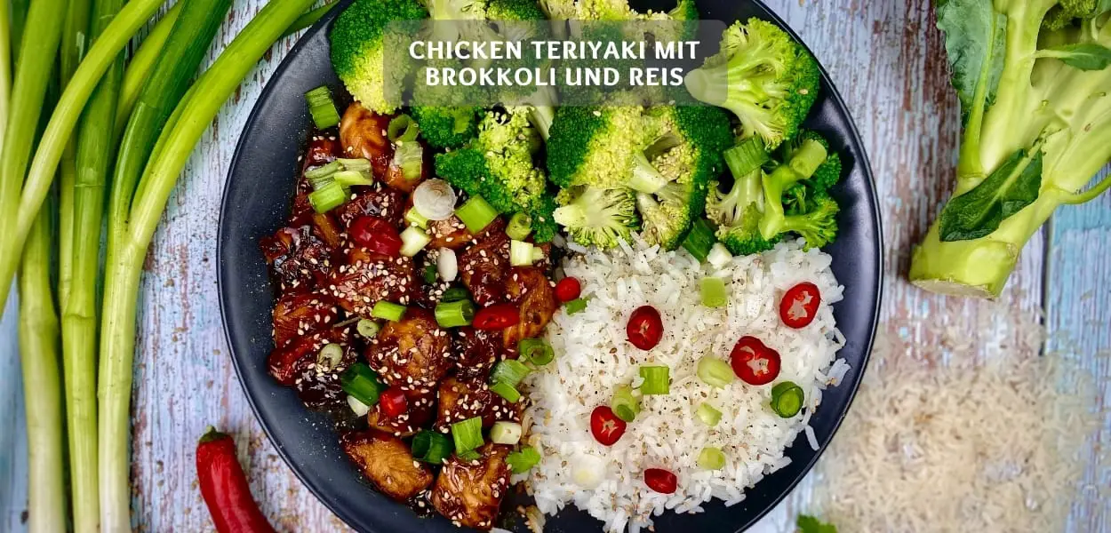 Chicken Teriyaki mit Reis und Brokkoli – Japanischer Klassiker