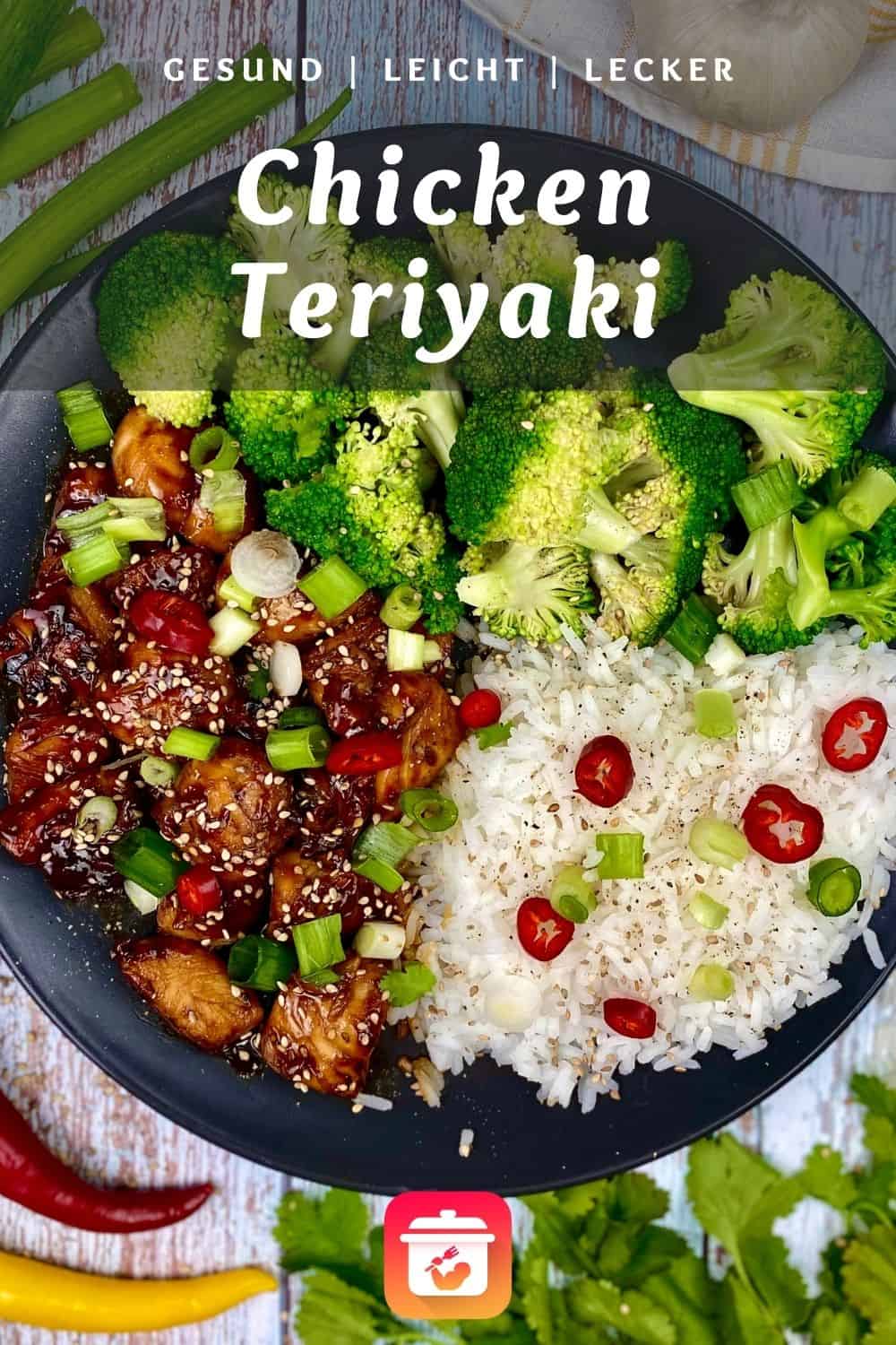 Chicken Teriyaki mit Reis und Brokkoli - Japanischer Klassiker