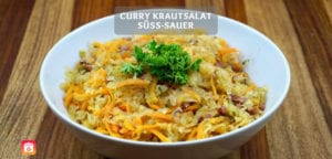 Curry Krautsalat süß-sauer - Orientalisches Krautsalat Rezept
