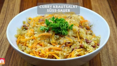 Curry Krautsalat süß-sauer - Orientalisches Krautsalat Rezept