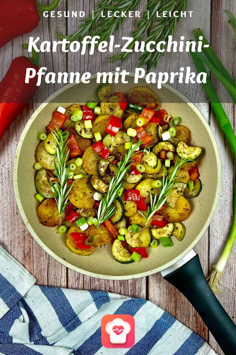 Kartoffel-Zucchini-Pfanne mit Paprika und Rosmarin