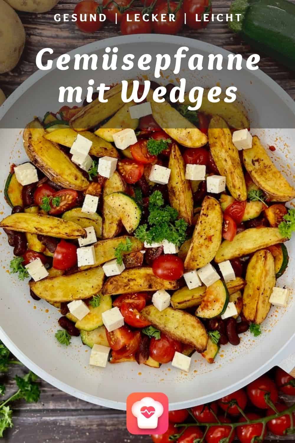 Gemüsepfanne mit Kartoffel Wedges - Einfaches Kartoffel Rezept