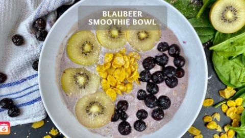 Blaubeer Smoothie Bowl - Gesundes Frühstücks Rezept