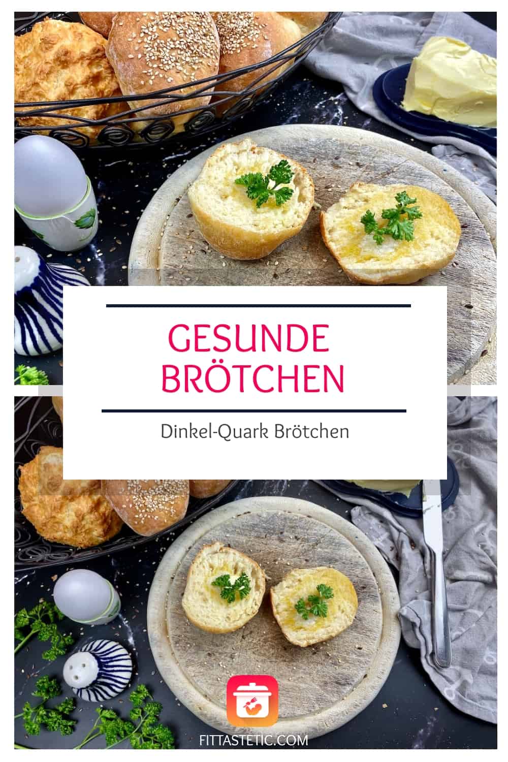 Gesunde Brötchen selber backen - Dinkel-Quark Brötchen