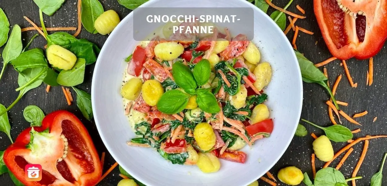 Gesunde Gnocchi-Spinat-Pfanne – Gnocchis mit Spinat und Gemüse