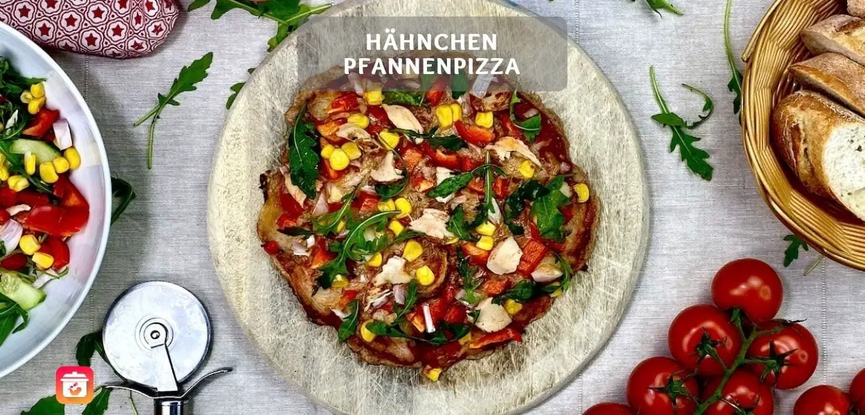 Hähnchen Pfannenpizza – Gesunde Pizza aus der Pfanne