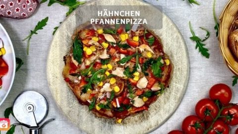 Hähnchen Pfannenpizza - Gesunde Pizza aus der Pfanne