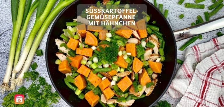 Gesunde-Süsskartoffelpfanne-mit-Hähnchen