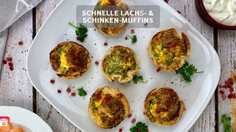 Schnelle Lachs- & Schinken-Muffins - Gesundes Party Fingerfood
