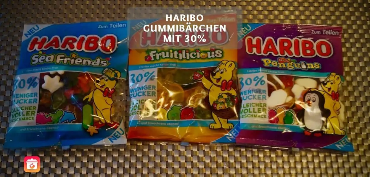 Haribo Gummibärchen mit 30% weniger Zucker! - HARIBO Fruitilicious, Fruity Penguins und Sea Friends