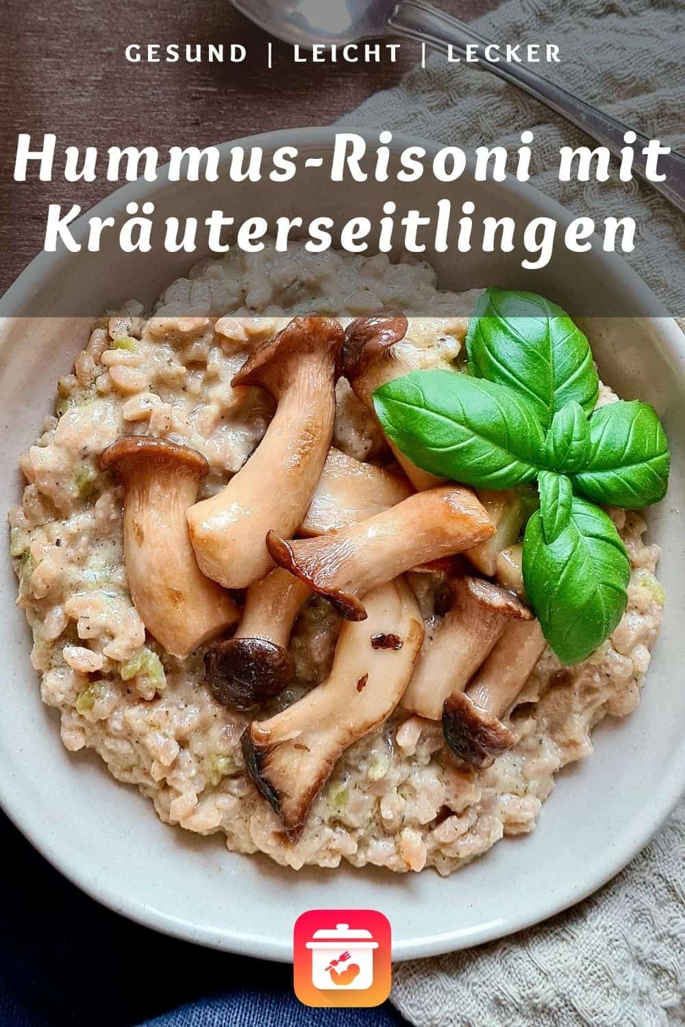 Hummus-Risoni mit Kräuterseitlingen - Leichtes Risoni Rezept