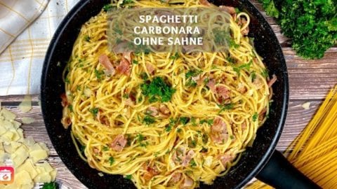 Spaghetti Carbonara ohne Sahne - Kalorienarmes Carbonara Rezept