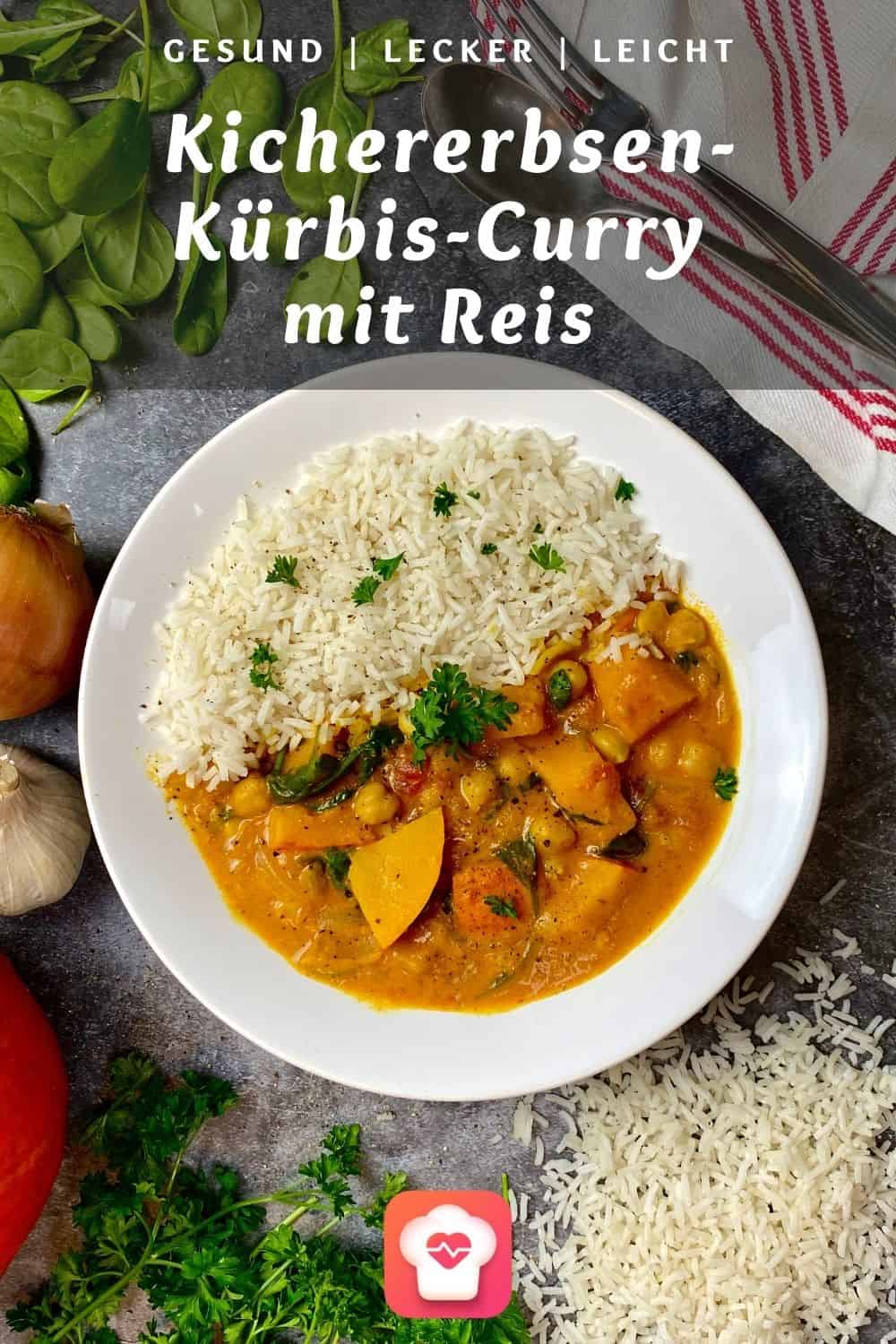 Kichererbsen-Kürbis-Curry mit Reis - Herbstliches Curry
