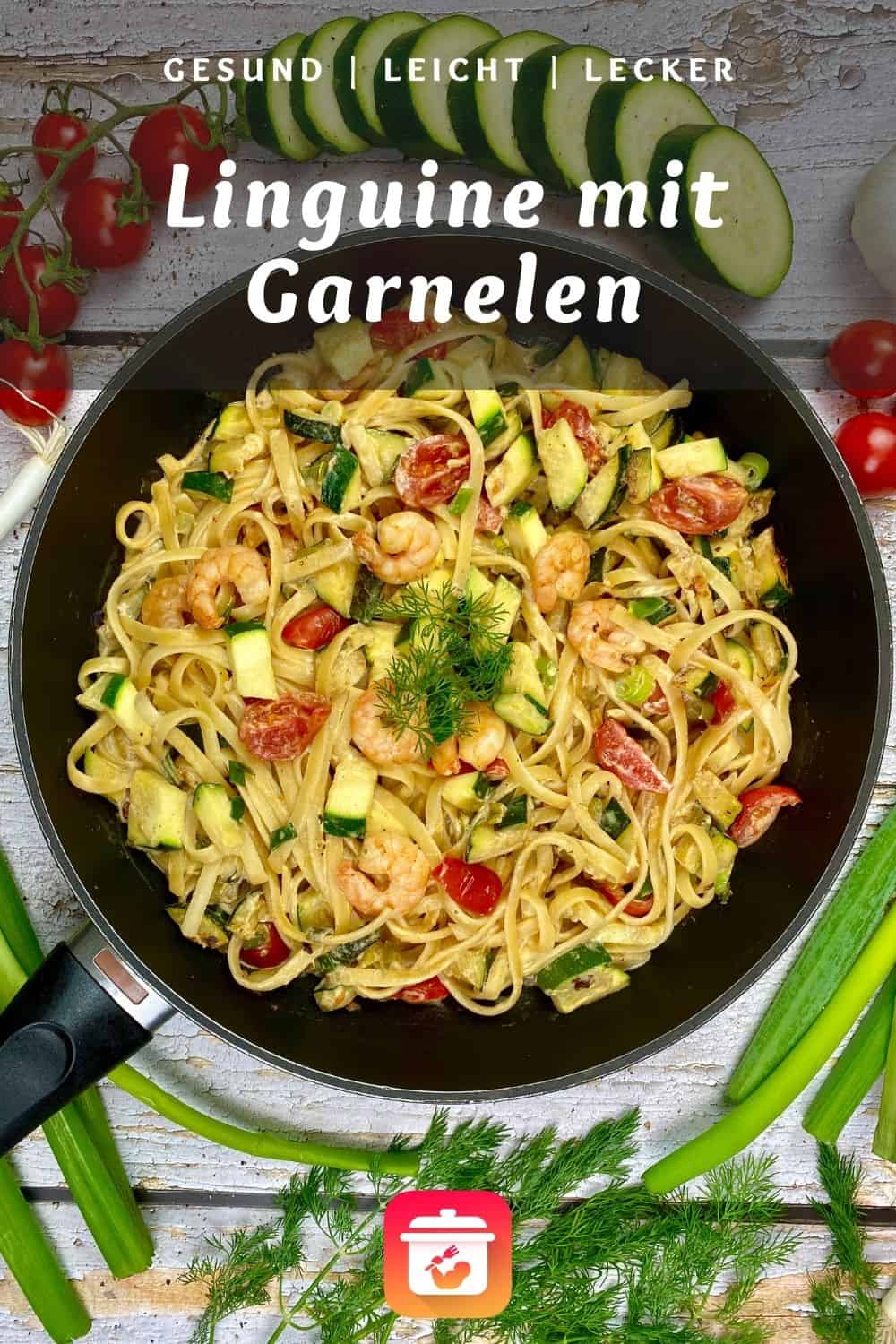 Linguine mit Garnelen - Pasta mit Garnelen und Zucchini