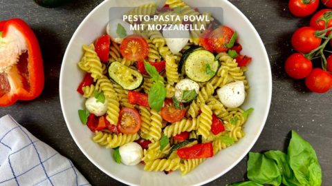Pesto Pasta Rezept mit Ofen-Gemüse