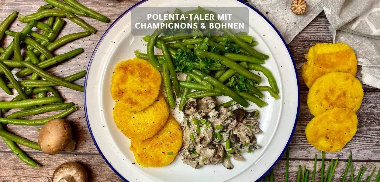 Polenta-Taler mit Champignons und Bohnen – Polenta Rezept