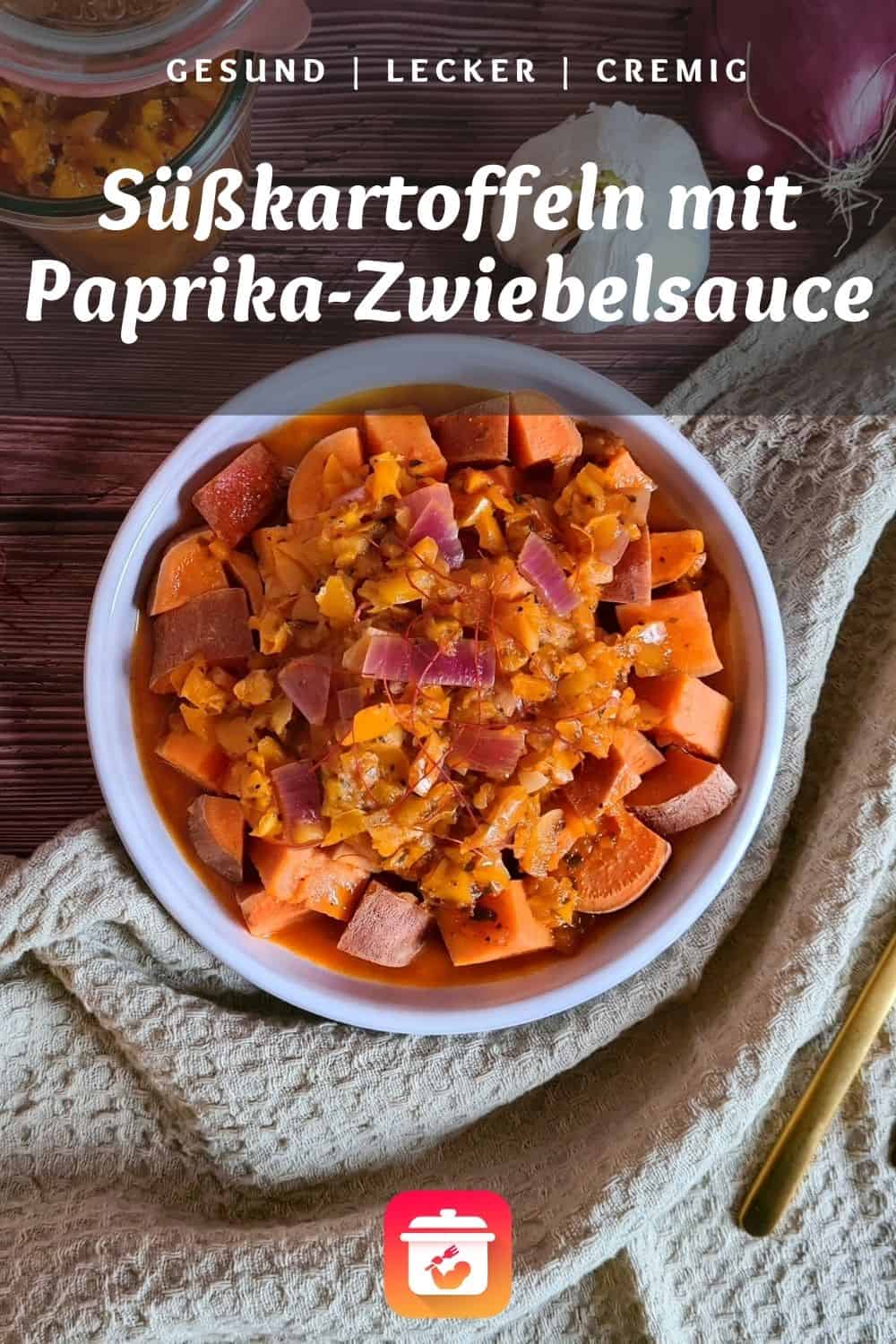Süßkartoffeln mit rustikaler Paprika-Zwiebelsauce - Süßkartoffel-Gericht