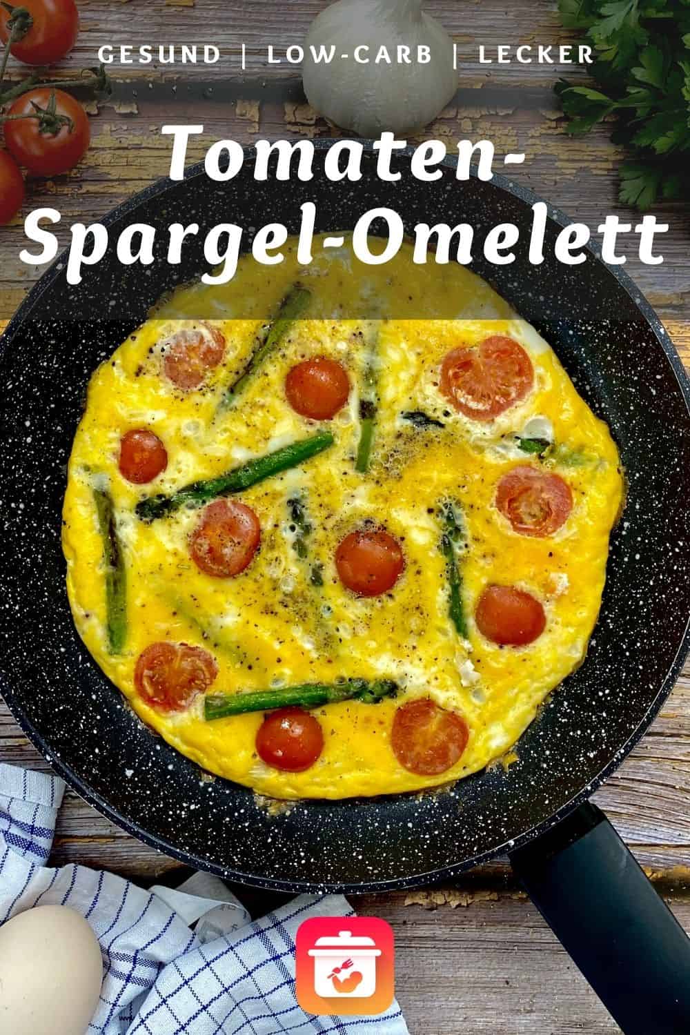 Low-Carb Tomaten-Spargel-Omelett - Omelett mit grünem Spargel