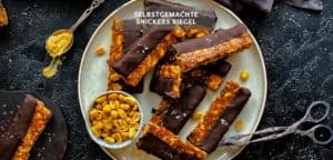 Selbstgemachte Snickers Riegel