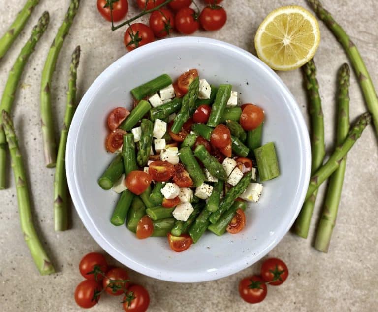 Grüner Spargelsalat - Schneller Spargelsalat mit Feta 😋