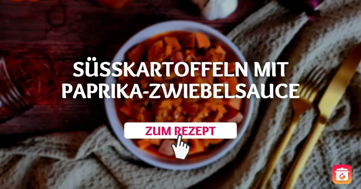 Süßkartoffeln mit rustikaler Paprika-Zwiebelsauce - Süßkartoffel-Gericht