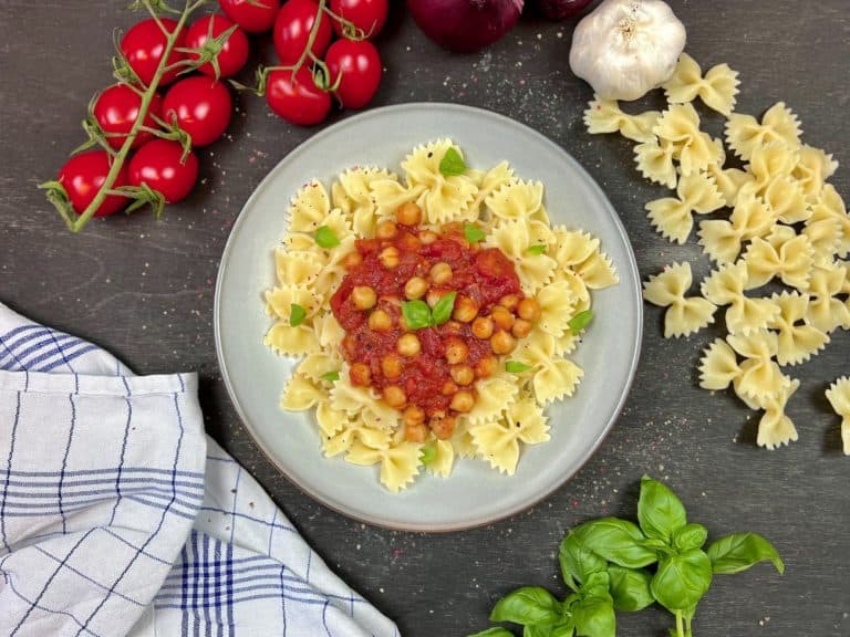Pasta mit Kichererbsen (Vegan) Schnell und einfach