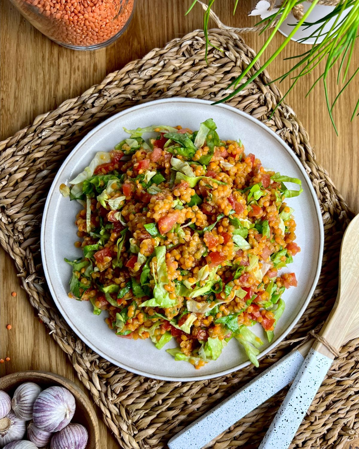 Veganer Linsensalat in unter 20 Minuten