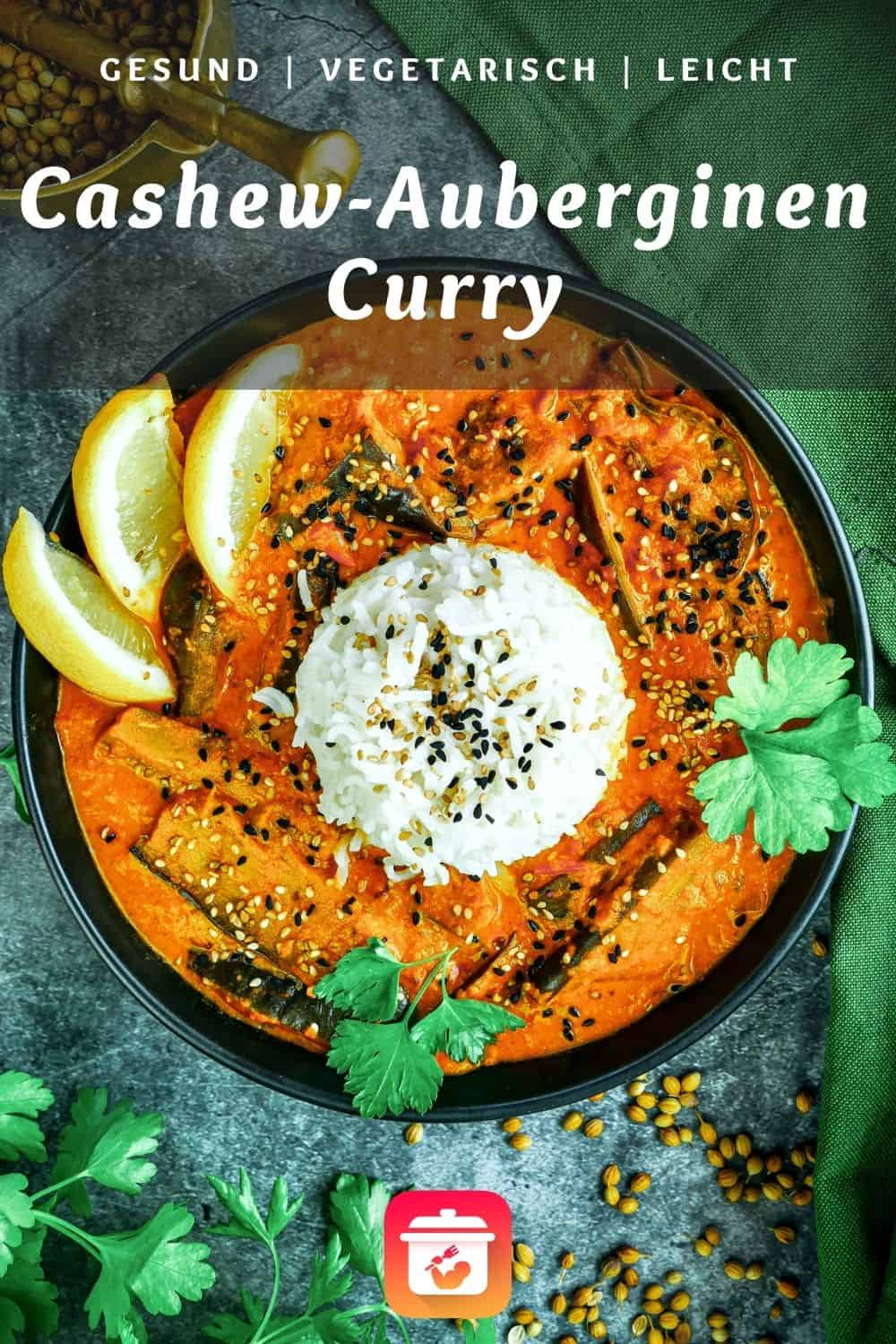 Cashew-Auberginen-Curry - Vegetarisches Curry mit Auberginen