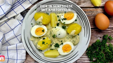 Eier in Senfsoße mit Kartoffeln - Gesunde Eier Rezepte