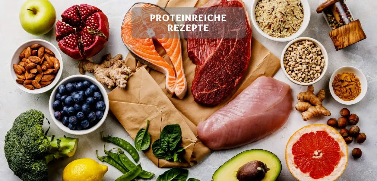 viele proteinreiche Lebensmittel für proteinreiche Rezepte